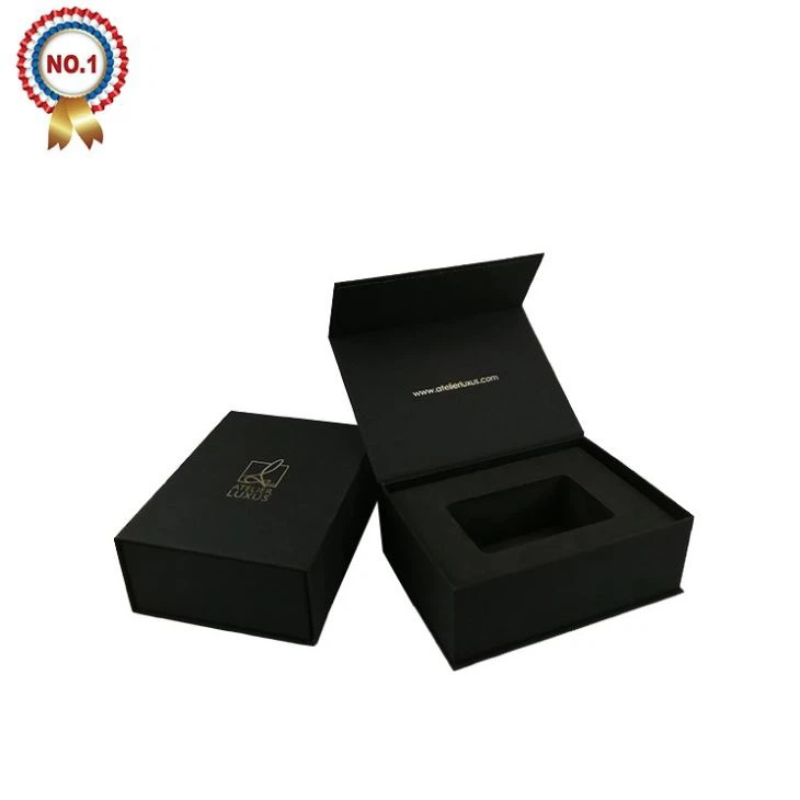 Magnetic Gift Box Black Fabric Paper Cardboard Box