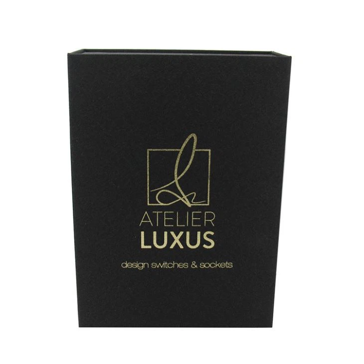 Magnetic Gift Box Black Fabric Paper Cardboard Box