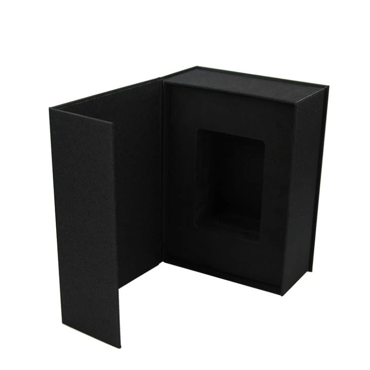 Magnetic Gift Box Black Fabric Paper Cardboard Box