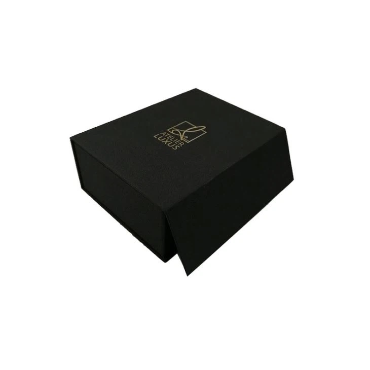 Magnetic Gift Box Black Fabric Paper Cardboard Box
