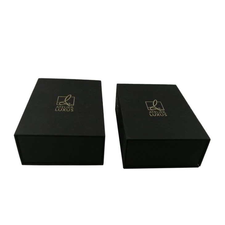 Magnetic Gift Box Black Fabric Paper Cardboard Box